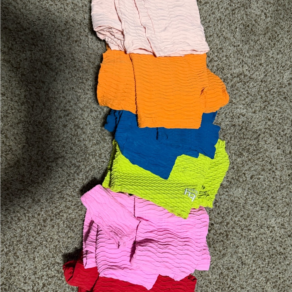 Booty by Brabants- set of five bright colored croco capri leggings